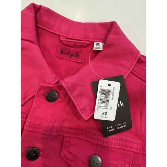 Kidpik NWT Denim Jacket in Pink Peacock Size XS - Picture 4 of 5